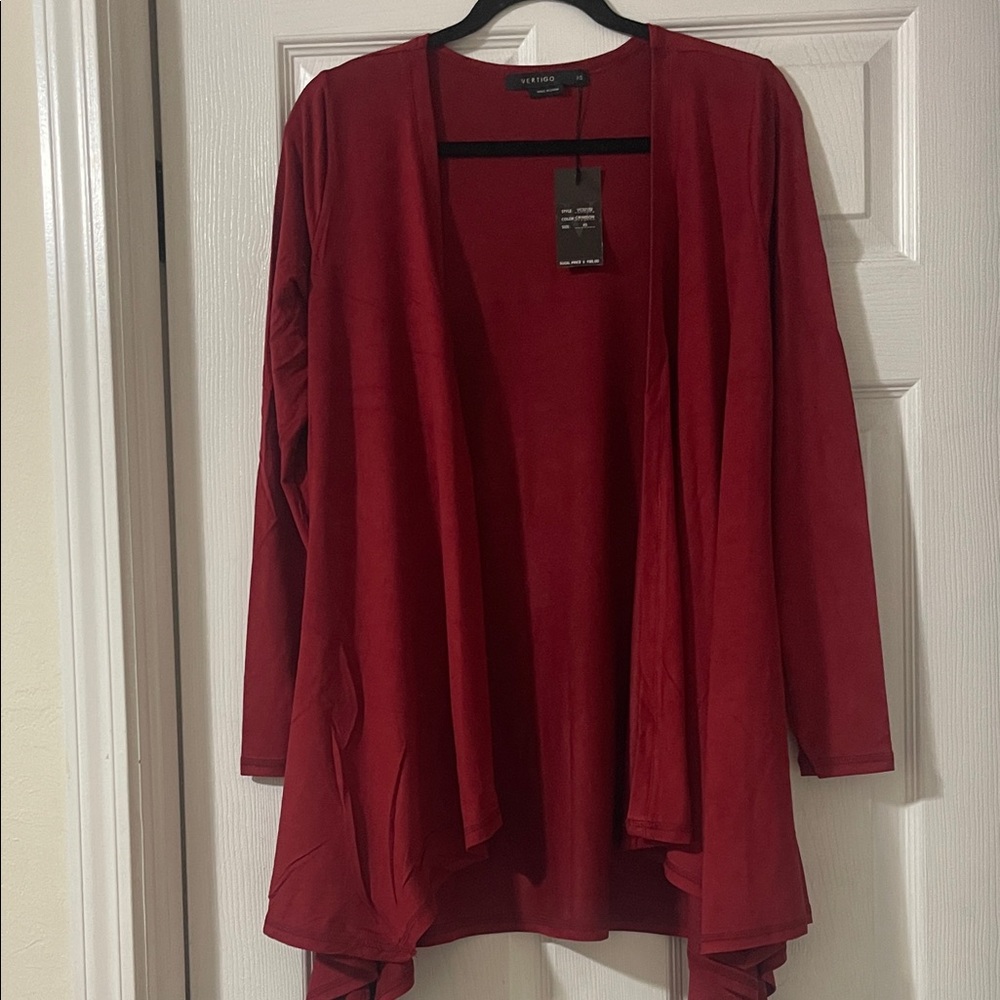NWT Vertigo Deep Red Women's Cardigan